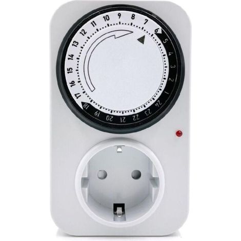 4000W Programmateur journalier mécanique avec Voyant Blanc 120x85x72mm 16A (1/5)