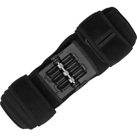Genouillère de soutien à ressort avec coussinet stabilisateur d'articulation pour la randonnée et l'escalade (noir) (1/5)