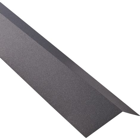 Canalón de acero galvanizado lacado mate aspecto teja L 1,20 m - Color - Gris antracita mate, Longitud - 1,20 m