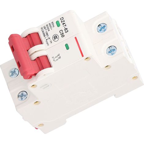 Disjoncteur miniature 2P avec fenêtre de visualisation ergonomique, protection contre les surcharges jusqu'à 50 A (1/5)