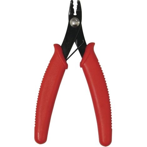 Pince à sertir - 1 unité - Acier inox et plastique - Pour perles à écraser - Fabrication bijoux - 13 cm Rouge/Noir