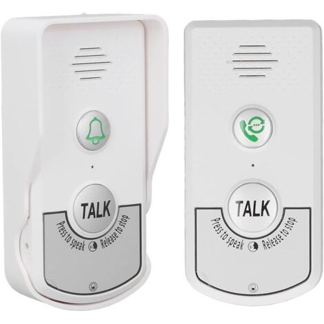Sonnette d'interphone sans fil, carillon électronique bidirectionnel 1 V 1, sonnette d'interphone étanche sans fil avec voyant lumineux (1/5)