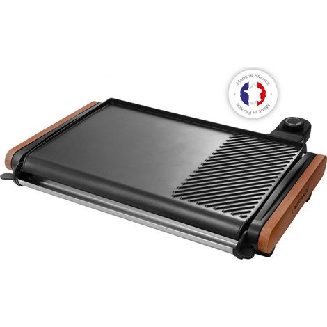 Lagrange 229011 Elektrische Grillplatte dunkles Holz 43x28 cm