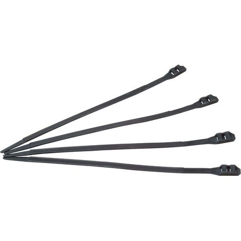 Serre-câbles, Forte résistance à la Tirer, 15 pièces, 300 x 9 mm, Noir