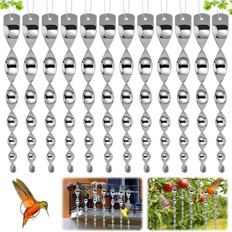 12 Pcs Répulsif Oiseaux,Barre Effaroucheur Oiseaux,Effaroucheur Pigeons,Repulsif Pigeon, Anti Pigeon,360 Degrés Repulsif Oiseaux pour Balcon,Arbres Fruitiers,Potager,Maison,30cm