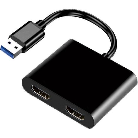 Adaptateur USB 3.0 vers double HDMI - Facile à utiliser - Large compatibilité avec la plupart des systèmes d'exploitation (1/5)