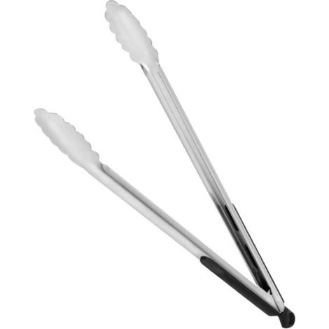 Pince à barbecue - Accessoire de cuisine - Acier inoxydable - Poignée antidérapante - 34,5 cm - Résistant