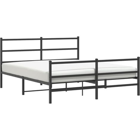 Maison Exclusive - Giroletto con Testiera e Pediera Metallo Nero 150x200 cm (1/5)