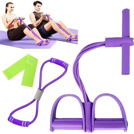 Multifonction Corde de Traction élastique pour Pédale avec Figure 8 Bande de Résistance et Bande Elastique, Bande de Résistance à Pédale, Corde de Tension (1/5)