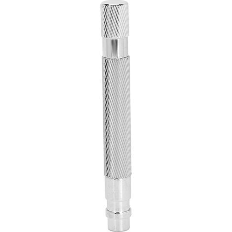 Manche de rasoir métallique pour homme - Remplacement manuel de rasoir de sûreté - Style rétro argenté (1/5)
