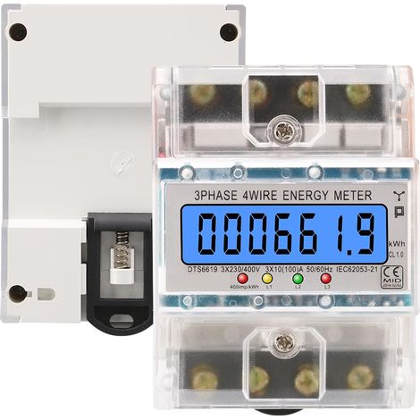 Digitaler einphasiger Energietester, Stromverbrauchsmonitor, AC 220 V, 230 V  400 V, 100 A, Amperemeter, Voltmeter, dreiphasiger 4-Draht-Stromzähler, Stromverbrauchszähler