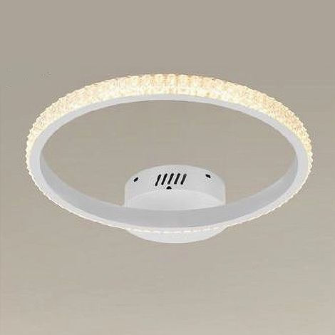 TRADE SHOP - Plafoniera Led 24w Cerchio Effetto Cristallo Bianco Luce Fredda Calda Naturale 31715 -