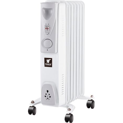 Thulos TH-RAC702 Radiatore of Oil 1500W 7 Elementi 3 Livelli of Temperature con Ruote
