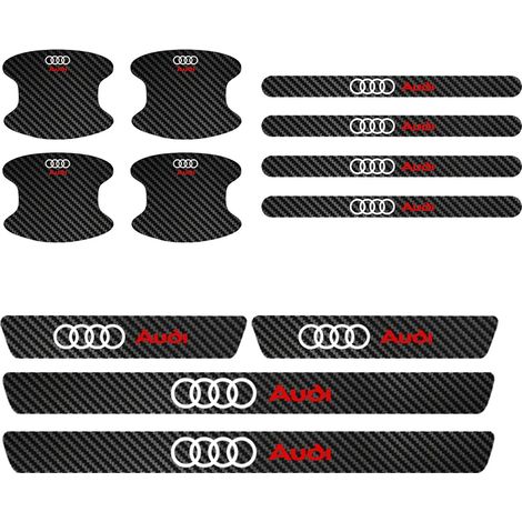 (Lot de 12 pièces) Film protecteur autocollant pour poignées de porte et seuils de porte pour Audi A3 A4 A5 A6 A7 A8 S3 S4 Q2 Q3 Q5 Q7