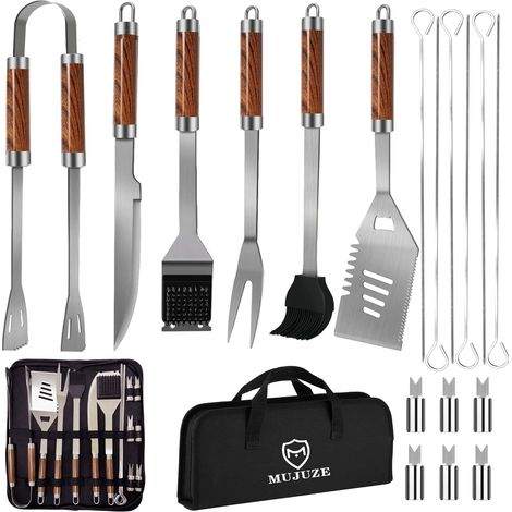 Set d'ustensiles de barbecue, accessoires de barbecue, cadeau pour homme, kit de barbecue en acier inoxydable dans un coffret, accessoires de barbecue à gaz, accessoires de barbecue pour jardin (1/5)