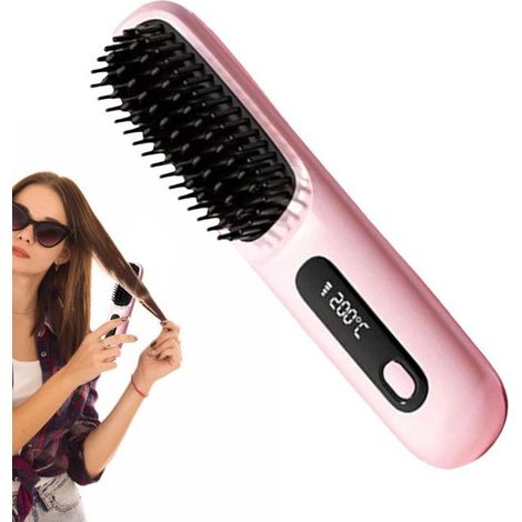 Plancha de pelo inalámbrica – Alisado rápido – Iones negativos – Portátil – Ligera – Carga USB-C (1/4)