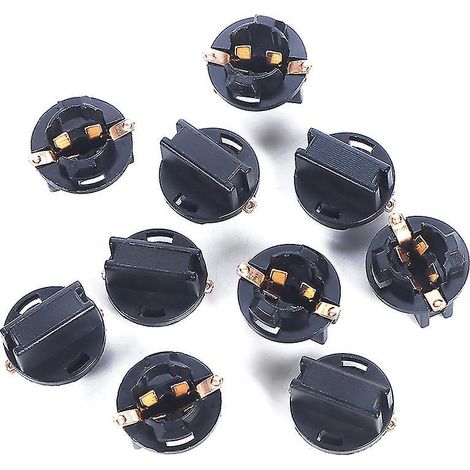 Lot de 10 douilles T10 pour tableau de bord (W5W, références 168, 192 et 194), à verrouillage par rotation, pour ampoules de tableau de bord automobiles. (1/4)