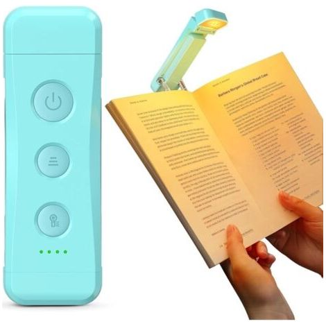 Lampe de Lecture Rechargeable, Lampe Lecture au Lit, 3 Couleurs Chaudes X 5 Réglages de Luminosité, Compacte et Durable, Cadeau pour les Liseuse Lampe de Lecture (Bleu-Pro Max) (1/5)