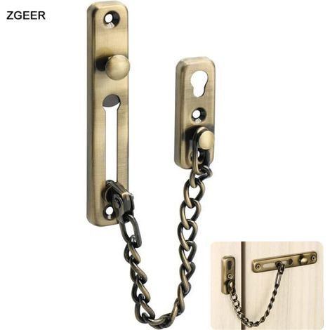 1 Chaîne de sécurité, Acier inoxydable, Résistante à la rouille, 20 cm, Pour maison et hôtel (1/4)