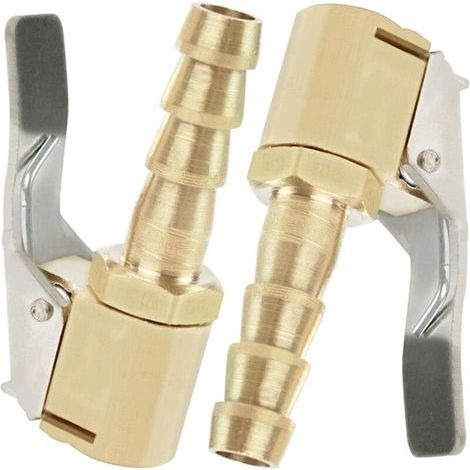 2 Pièces Embout de Gonflage,Embout Gonflage Pneu Voiture,Embout Gonfleur avec Clip,Gonflage Valve Clip Pince Connecteur Adaptateur,pour Valves de Pneu,en Laiton,8mm (1/5)