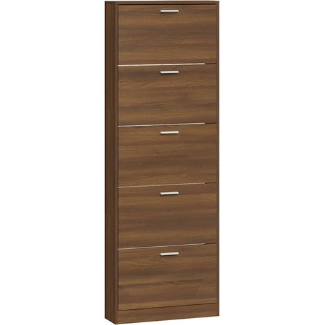 Schuhschrank Braun Eichen-Optik 59x17x169 cm Holzwerkstoff vidaXL