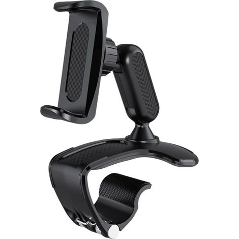 Support Téléphone Voiture Pince Réglable 360°, Socles de Téléphone Portable Automobile, Support Smartphone Voiture de 4 à 7 Pouces, Porte Téléphone Voiture pour Tableau de Bord Accroche Voiture GPS (1/5)