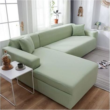 Housse de canapé d'angle en forme de L avec housse élastique pour canapé 1/2/3/4 places (Le canapé d'angle en L Doit en Acheter Deux) (Color : R, Size : 2 places(145-185cm)) (1/5)