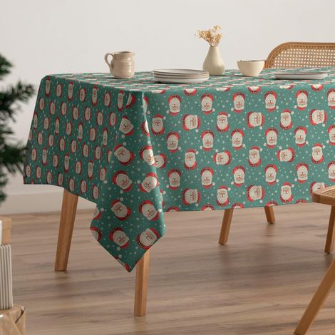 Tovaglia Natalizia Babbo Natale Cotone Antimacchia 160x200 cm (1/5)