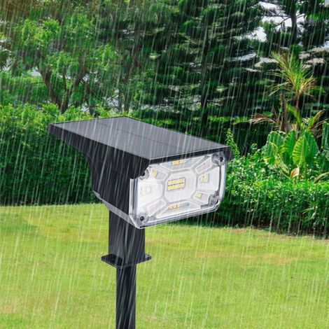 Spot solaire extérieur - - 3 modes d'éclairage - IP65 étanche - Lot de 2 - Blanc froid (1/5)