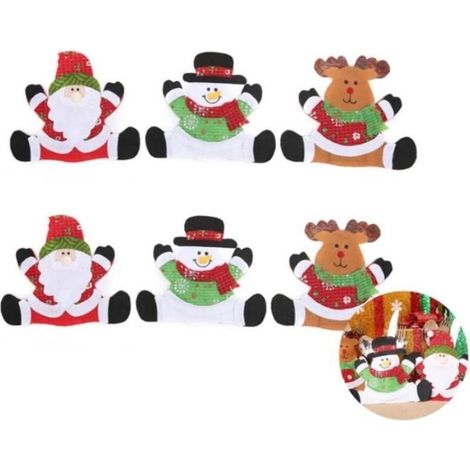 Porte-Couverts - Noël - 6 pièces - Tissu non tissé - 20x16CM - Décoration de table festive