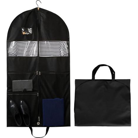 Housse Vetements à Suspendre 110 x 60 cm, Housse Costume Homme avec Ziphousse, Housses de Vêtements, Sac à Costumes Respirant pour les Armoires, Blazers, Robes, Manteaux (1/5)