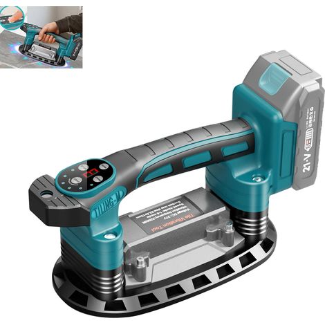Machine à poser le carrelage à 9 vitesses, Capacité d'aspiration de 400 kg, Niveleur vibrant, Compatible avec batteries Makita 18 V, Outil électrique sans fil