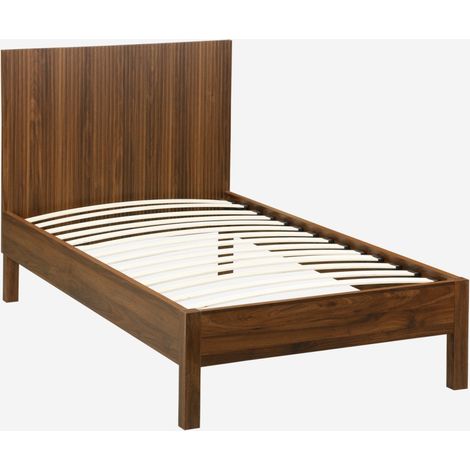 Letto con rete a doghe e testiera 90x190cm decorazione legno