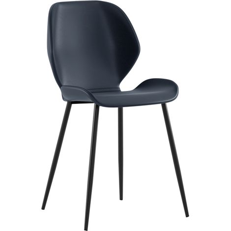 Sedia da pranzo Diana con seduta in soft-touch petrolio e gambe in metallo nero, design vintage moderno - Sedia living di alta qualità (1/5)