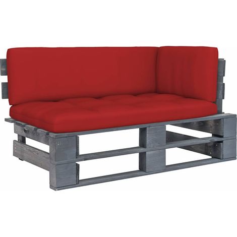 Canapé d'angle palette de jardin-Salon de jardin Sofa extérieur Gris Bois de pin imprégné 188920 (1/5)