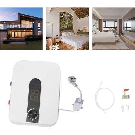 Mini chauffe-eau électrique 6 l 1500 W - Avec affichage de la température LED lisible - 220 V - Eau chaude à 30 65 °C - Pour cuisine, salle de bain (1/5)