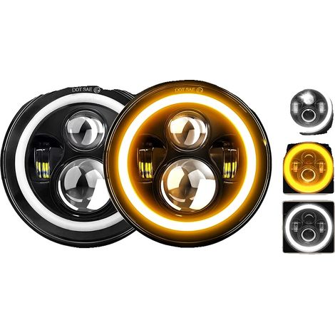 Faro delantero, luz alta/baja, protección impermeable, 2 unidades de 7 pulgadas. (1/2)
