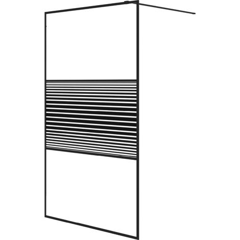 Maison Exclusive - Parete Doccia Walk in Nero 115x195 cm Vetro Trasparente ESG
