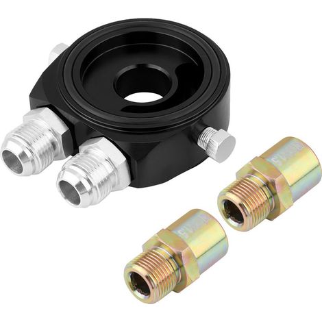 GARRYFIZH Kit adaptateur de plaque sandwich refroidisseur de filtre à huile en aluminium M20 x 1,5, filetage 1/8 NPT, noir (1/5)