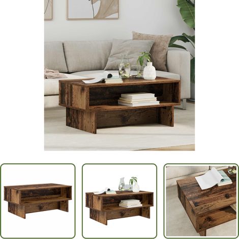Table basse bois ancien - Table basse Bois ancien 80 x 46 x 35 cm Bois d'ingénierie (1/5)