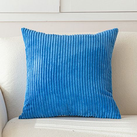 2 housses de coussin décoratives en velours côtelé, coussin de canapé, housse de coussin douce et décorative pour canapé, fauteuil, maison, chambre, 45 x 45 cm – Bleu