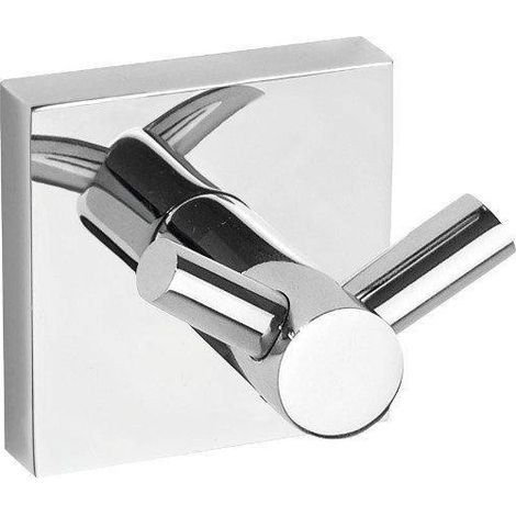 Crochet double de salle de bain en laiton, fixation sans vis, chrome (132106032) (1/4)