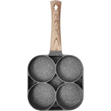 Padella antiaderente per uova fritte, padella per hamburger per utensili da cucina, padella versatile a 4 fori, padella per hamburger per utensili da cucina