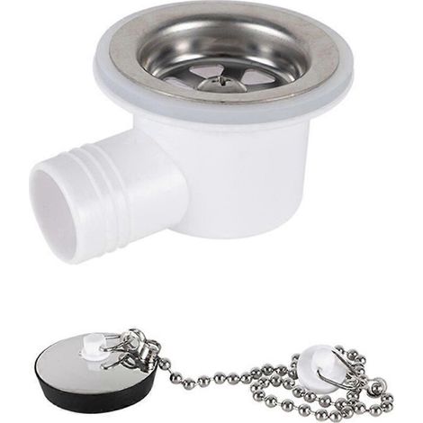 Raccord coudé pour bouchon de vidange d'évier, pour camping-car ou bateau - Blanc (1/5)