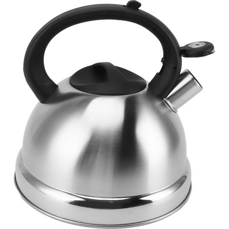Bouilloire sifflante en acier inoxydable facile à nettoyer, compatible avec les plaques à induction et les cuisinières à gaz. (1/5)