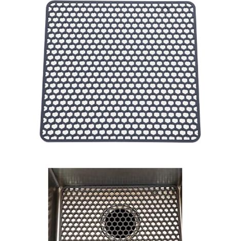 Tapis d'égouttage lot de 1 en silicone 26,5 x 26,5 cm résistant à la chaleur enroulable pour évier plan de travail bols et casseroles (1/5)
