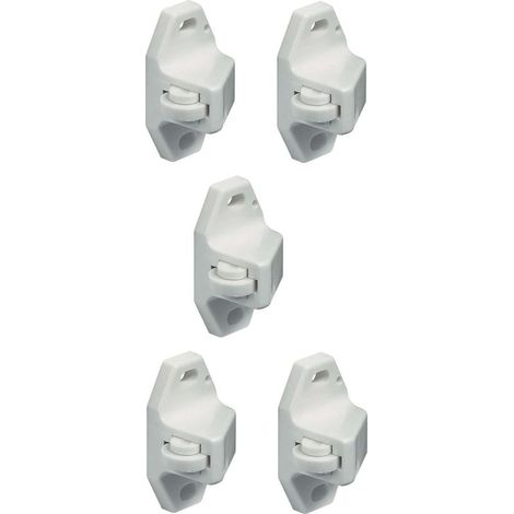 Lot de 5 loqueteaux à rouleau blanc – Pour meubles et placards – Installation rapide – Compatible avec la plupart des portes (1/2)