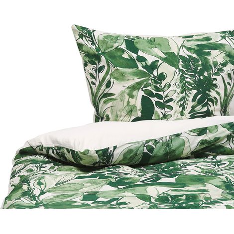 Bettwäsche-Set GREENWOOD Baumwollsatin 155 x 220 cm Grün