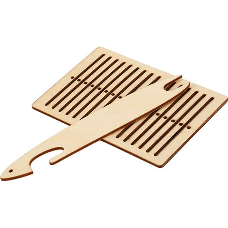 Kit Tissage Bois 2 Pièces Métier à Tisser Ceinture Navette Outils Artisanat pour Bracelet Sac Sangle Appareil Photo (1/5)