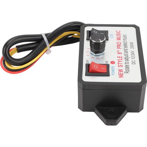 Contrôleur de klaxon de voiture, 16 effets sonores réglables, DC 12V 24V, unité double tonalité pour motos, voitures, camionnettes, Yachts. (1/5)